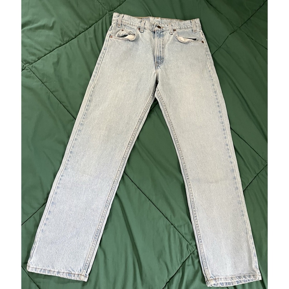 Vintage Levis 505 Regular Fit Straight Leg Jeans Light Wash Made in USA 33x30